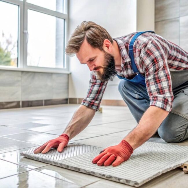 Craft specialist preparing a surface